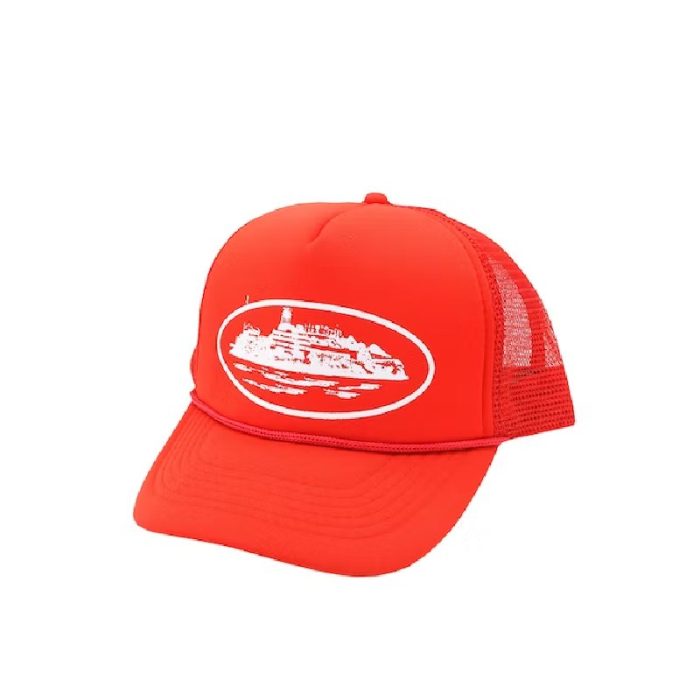 Corteiz Alcatraz Trucker Hat Red Corteiz Alcatraz Trucker Hat Red